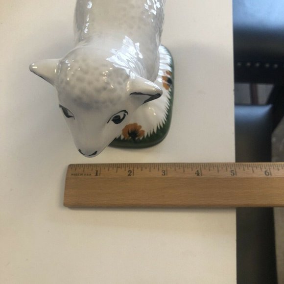 Vintage Portuguese Glazed Ceramic Sheep Hand Painted Signed - Picture 8 of 8